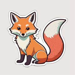 Obraz premium Cute Cartoon Fox Sticker