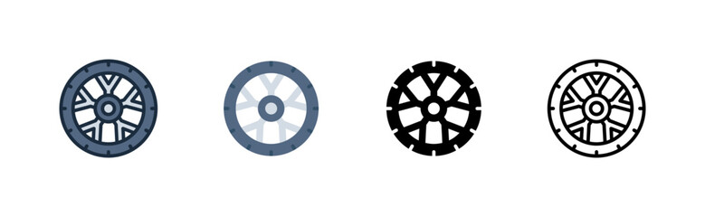 Obraz premium tire icon. rubber wheel. road grip. vehicle transport.