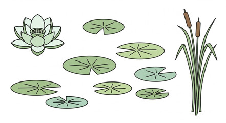 Lily pad and water plant. © Arif