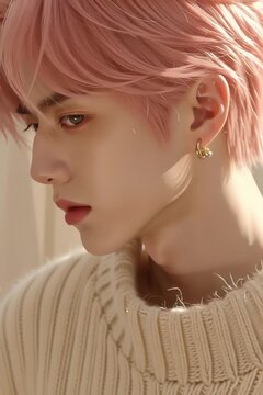 Estilo de grupo masculino de K-pop e inspiraci&oacute;n de belleza para hombres j&oacute;venes asi&aacute;ticos atractivos