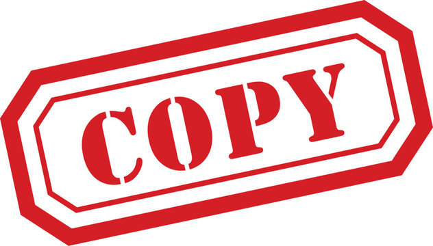 A distinct red COPY stamp indicating a replica document status on a pristine white page