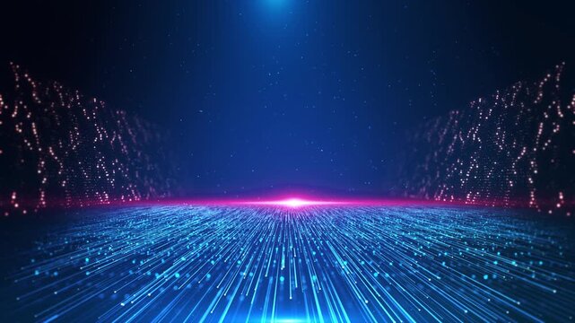Digital technology Business corporate particles clean presentation broadcast background event game trailer titles cinematic openers. Deep cyber stage wave. event, party, carnival, celebration. 4K 3D