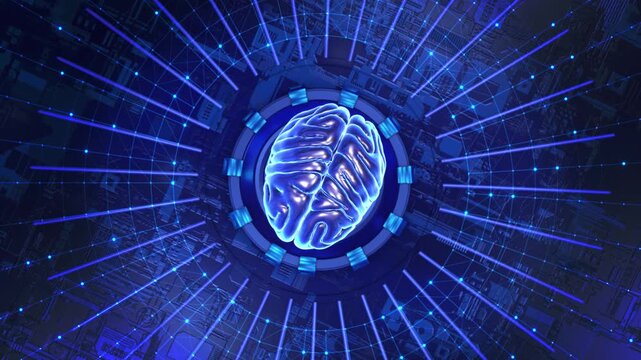 Futuristic Human head glowing circuit board binary code inside, AI, digital intelligence, fusion of human mind technology innovation virtual reality quantum technology cyber space future technology