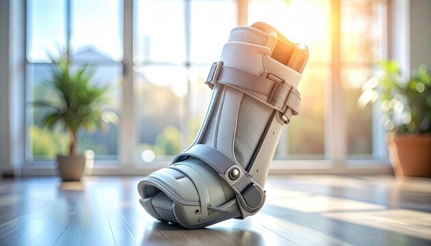 Durable orthopedic walking boot brace for foot injury rehabilitation and recovery
