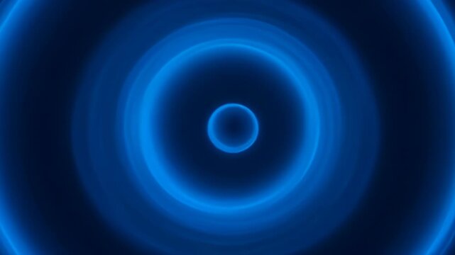 Abstract Blue Concentric Circle with Elegant Business Cycle Motion, Circular Concentric Cycle Business Elegance Neon Blue Glow Abstract Ring Dark Background, Abstract Blue Circle with Elegant