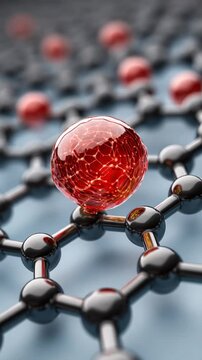 Graphene Sphere Structure: An abstract composition, featuring intricate graphene structures and spheres, showcasing the beauty of scientific exploration and technological innovation.