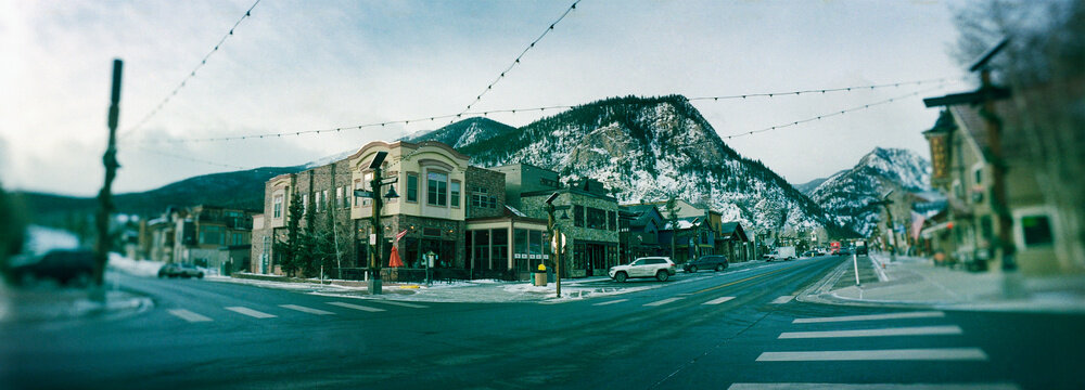 Panoramic view of Main street of Frisco, Colorado
