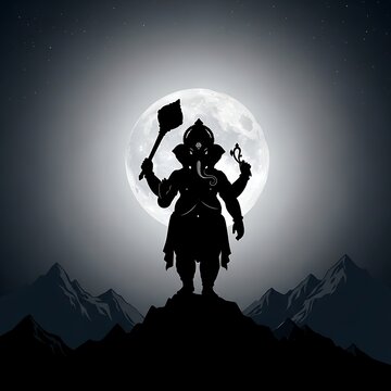 Hindu God Shiva Silhouette.