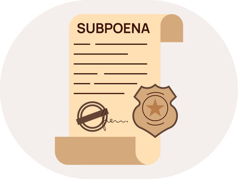 Subpoena icon. Court icon. Flat vector icon concept.