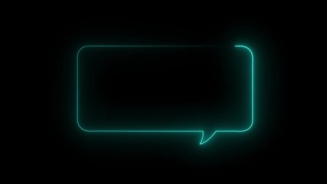 Seamless loop animated speech bubble with two tone neon color 4K video motion graphic isolated on black background.