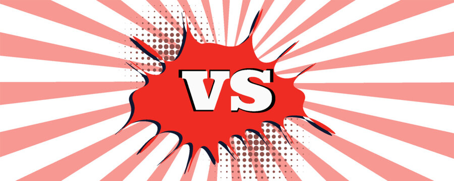 versus vs duel boxing conflict banner in pop art style vector