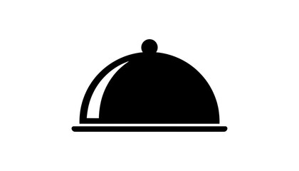Fototapeta premium Food Cover Dome Silhouette on White
