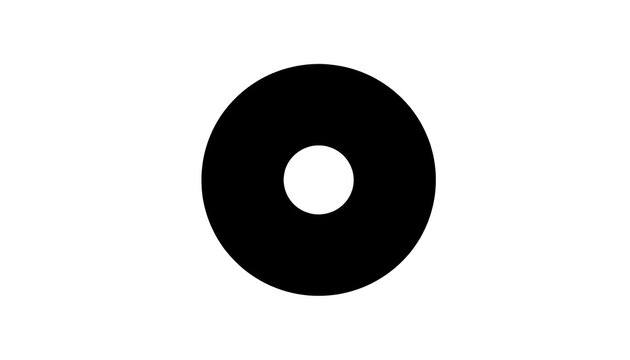 Simple Black Circle Icon on White Background