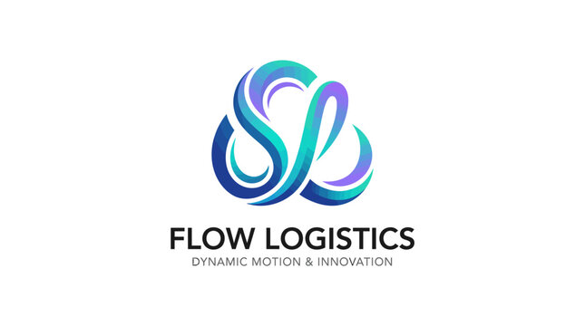 3D Ribbon Infinite Loop Globe Logo for Flow Logistics