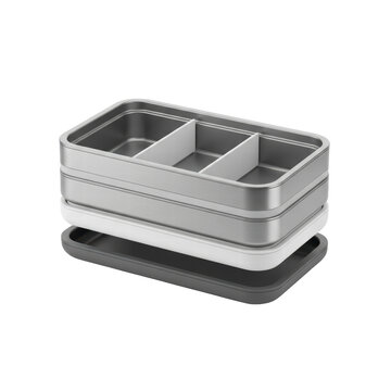 Stackable ice cube tray with dividers