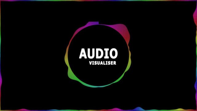 Circular audio waveform animation with reactive sound wave ring and pulsing music spectrum for digital visualization and audio analysis display 4k animation video