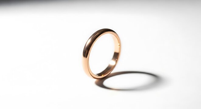 Elegant gold ring on white background perfect for jewelry or fashion concepts