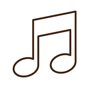 Brown eighth note musical symbol on white background