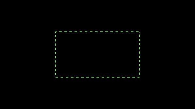 rectangle animation with dashes on transparent background. rectangle Green dashes animation. smooth rectangle video with alpha channel in 4k video animation