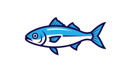 Fototapeta premium Blue fish swimming alone quickly 1.