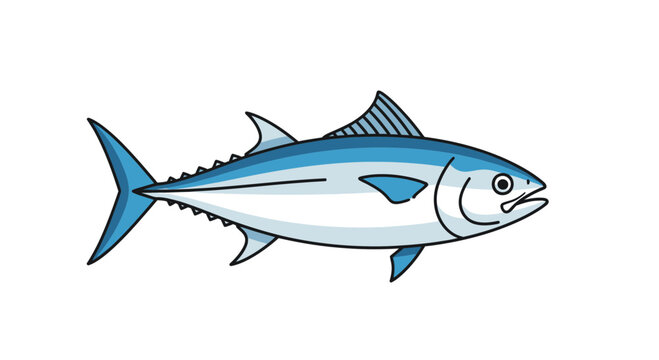 Blue fish swimming in ocean water.
