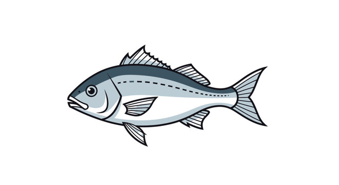 Fish Side View Illustration Profile.