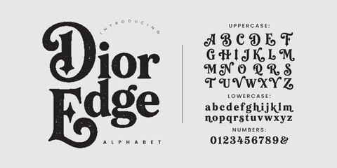 Dior Edge Ornate Vintage Decorative Alphabet Classic Victorian Style Font For Premium Label And Logo © Kiki