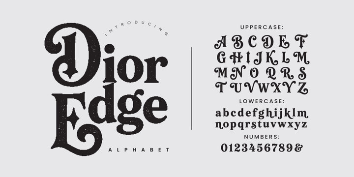 Dior Edge Ornate Vintage Decorative Alphabet Classic Victorian Style Font For Premium Label And Logo