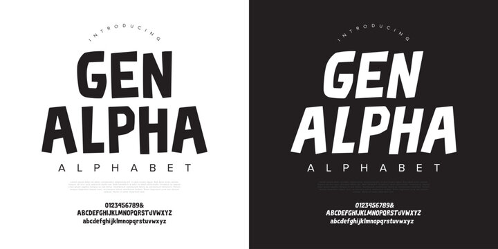Gen Alpha Bold Blocky Display Font Alphabet For Modern Streetwear Apparel And Gaming Title Design