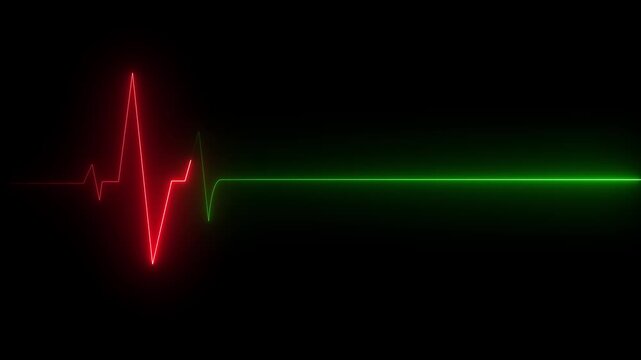 neon heartbeat cardiogram pulse animation abstract background, glowing neon heart beat icon animation on black background. Neon heartbeat icon ECG heartbeat signal icon animation, heartbeat icon anima