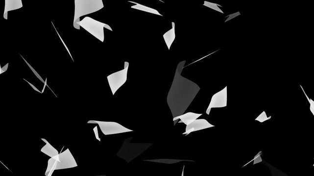 White paper falling from above overlay, black background, Flying White Paper in the Wind With Luma Matte,
Pages falling white paper book literature business school 4k