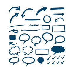 Obraz premium hand drawn speech bubbles and arrows for infographics and presentations