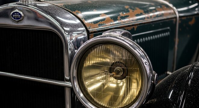 Vintage car detail close up
