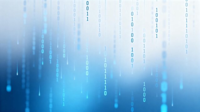 Digital binary code rain effect