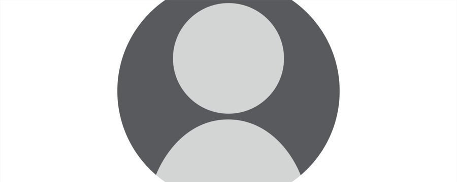 User profile icon in flat style vector silhouette for avatar or default account image. Blank person avatar icon design for profile picture. Default anonymous user portrait illustration.