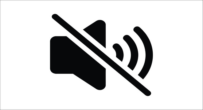 Muted speaker icon on white background high quality