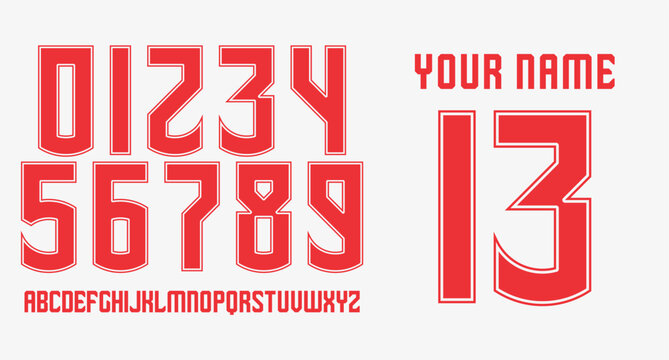SPORTY VECTOR NUMBERSET FOR YOUR JERSEY