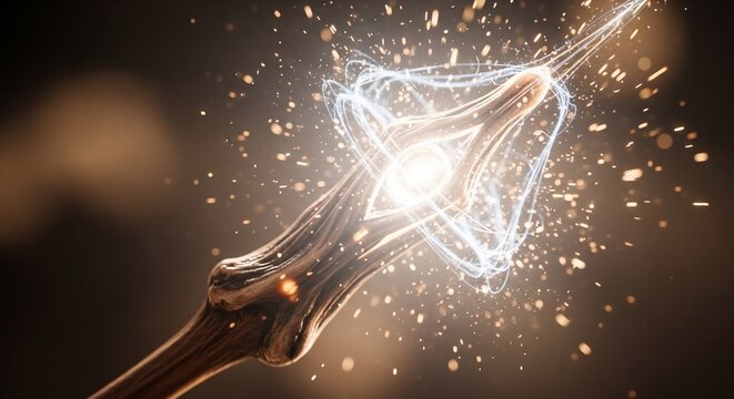 Abstract glowing energy arrow