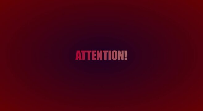 Attention text overlay alert motion animation