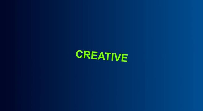 Creative text animation on blue animation