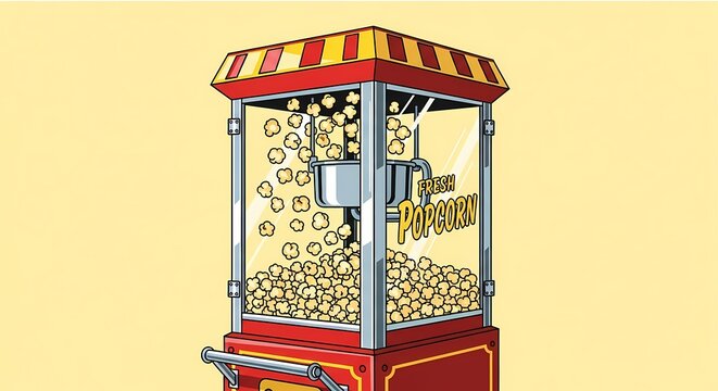 Vintage popcorn machine with snack corn