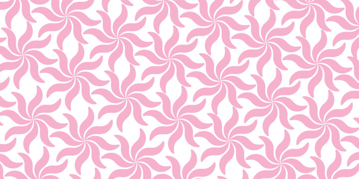 Modern Batik Floral Seamless Pattern with Geometric Petals