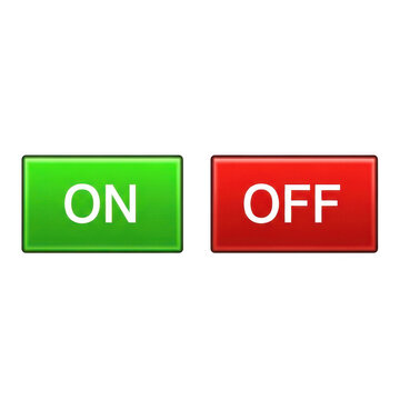 Red and green on off switch button icon set vector isolated on transparent background,png