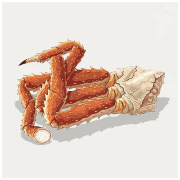 Crab Claw Legs and Shell Isolated.