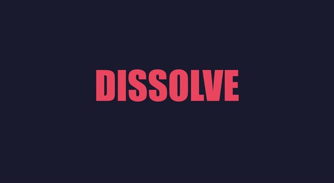 Glitch text dissolve animation typography