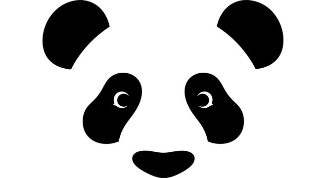 Cute panda face illustration for kids.