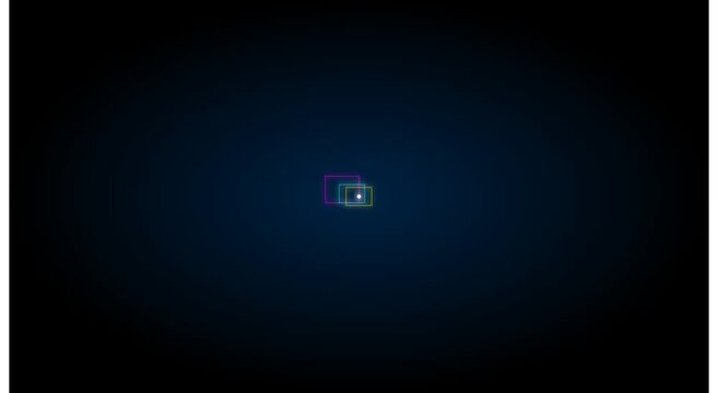 Minimalist abstract neon square animation