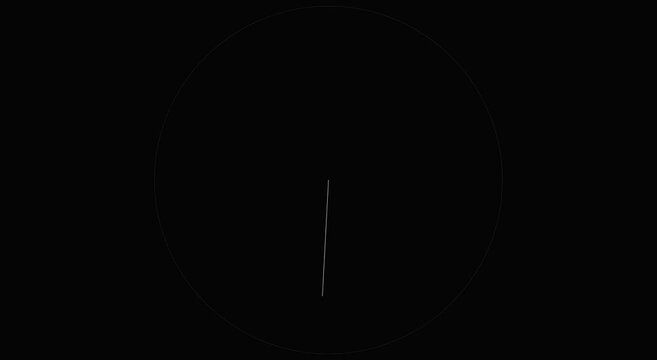 Minimalist clock hand rotating animation