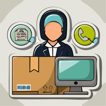 Customer Service and Logistics Icon Set