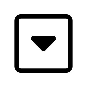 Standard dropdown selector icon for interactive web forms and navigation menus in application dashboards.